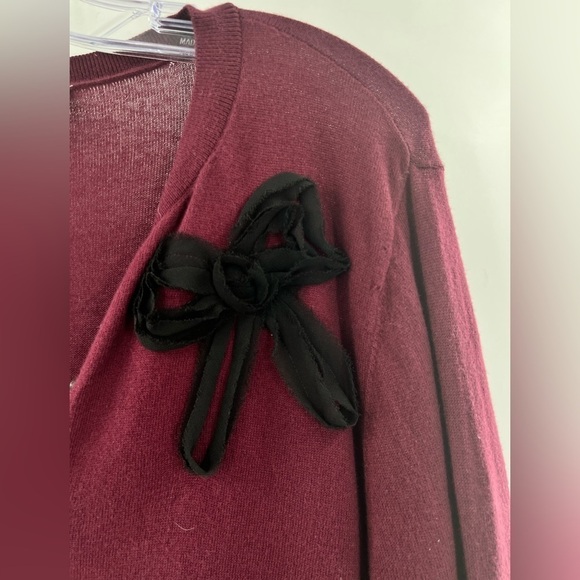 Loft maron cardigan with black bow detail size L - Picture 3 of 8